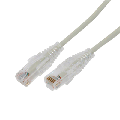 Cable de Parcheo Slim UTP Cat6A - 3 Metros (9.84 Pies) Gris, Diámetro Reducido (28 AWG)