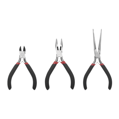 [EP345] Juego de 3 Mini Pinzas de Corte de 5. Incluye: Pinza de Punta Redonda, Diagonal y Punta de Aguja.