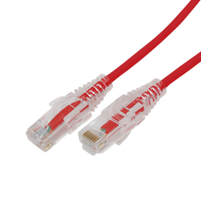 Cable de Parcheo Slim UTP Cat6A - 10 Metros (32.81 Pies) Rojo Diámetro Reducido (28 AWG)
