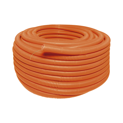 Manguera Poliducto Corrugado Flexible Naranja Reforzado de 3/4 x 50 m Para Instalaciones Eléctricas /Polietileno Alta Densidad HDPE/ Sin guía /Resistente a Intemperie.