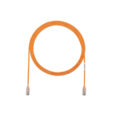 Cable de Parcheo TX6, UTP Cat6, Diámetro Reducido (28AWG), Color Narnaja, 0.30 Metros (1 Pie)