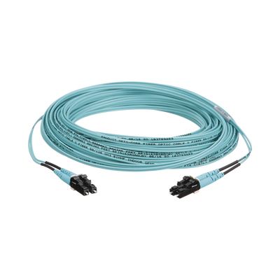 [FX2ERLNLNSNM015] Jumper de Fibra Optica Multimodo 50/125 OM3, LC-LC Duplex, OFNR (Riser), Color Aqua, 15 Metros (49.21 Pies)