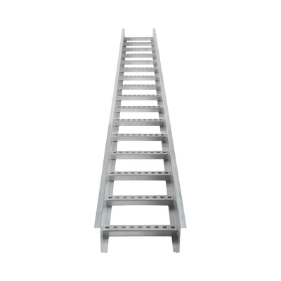 Escalera de Aluminio Portacables / Perfil Z / Peralte 3 1/4 /Paso 9 / Ancho 9 / 3.66 metros / Capacidad Máx. 205 Cables / Incluye Cople Union y Tornillería