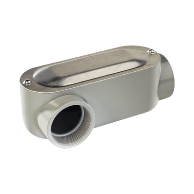 Caja oval roscada tipo LR de 1 1/2 (38.1 mm) Incluye tapa y tornillos.