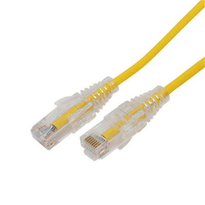 [LP-UT6A-700-YE28] Cable de Parcheo Slim UTP Cat6A - 7 Metros (22.97 Pies) Amarillo, Diámetro Reducido (28 AWG)