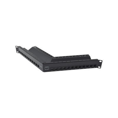 [Z6AS-PNLA-24K] Patch Panel Z-MAX de 24 Puertos, Blindado, Precargado con Jacks Categoría 6A, Angulado, 1UR