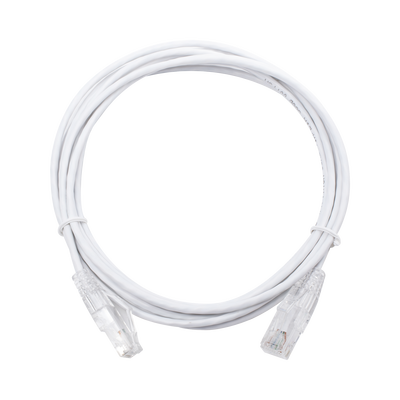 [LP-UT6-300-WH28] Cable de Parcheo Slim UTP Cat6 - 3 Metros (9.84 Pies) Blanco Diámetro Reducido (28 AWG)