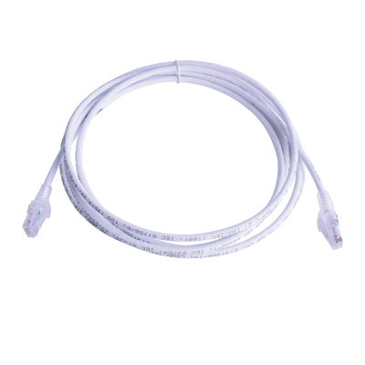 Patch Cord MC6 Modular Cat6 UTP, CM/LS0H, 3.05 Metros (10 Pies), Color Blanco, Versión Bulk (Sin Empaque Individual)