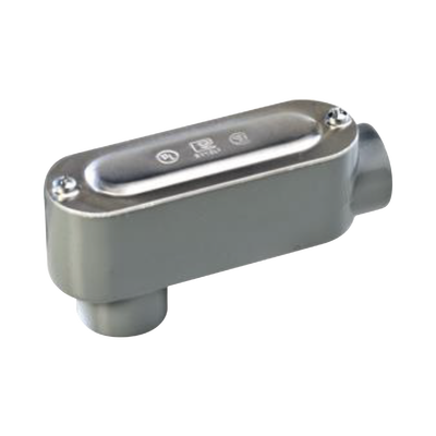 Caja oval roscada tipo LB de 2 1/2 L (50.8 mm) Incluye tapa y tornillos.