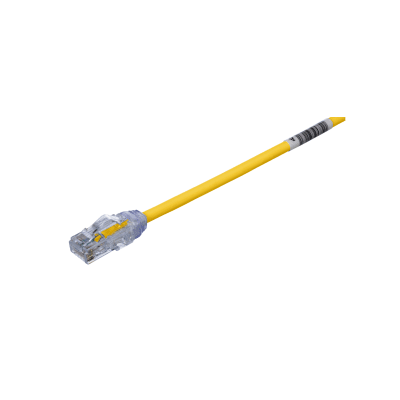 Cable de Parcheo UTP Cat6A, CM/LSZH, Diámetro Reducido (28AWG), Color Amarillo, 3.05 Metros (10 Pies)