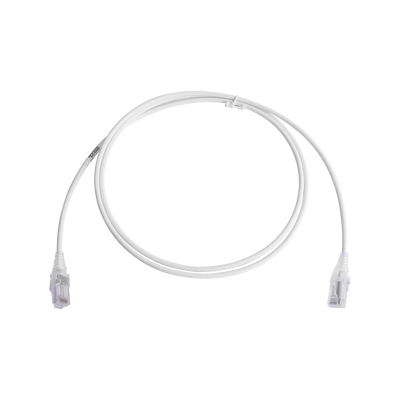 [MC6-0.5-02-28] Patch Cord MC6 Modular Cat6 UTP, CM/LS0H, 1.52 Metros (5 Pies), Color Blanco, Diámetro Reducido (28AWG)