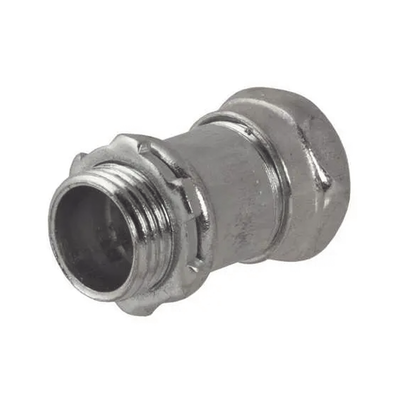 [HUB-2906] Conector Recto Compresión de Acero Galvanizado para Pared Delgada de 1 1/2.