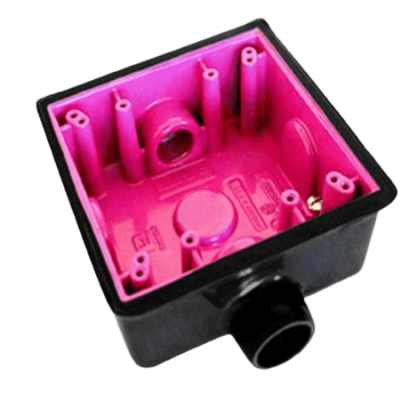 Caja Cuadrada de 3/4 / Con Recubrimiento exterior de PVC e Interior Purpura.
