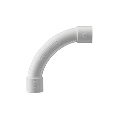 [DX-40-132] Curva de radio estrecho para tubería rígida, recomendado para cables de datos, PVC Auto-extinguible, de 32 mm