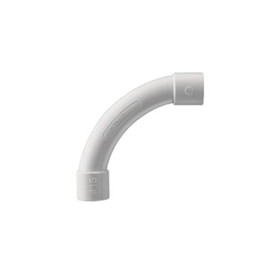 [DX-40-140] Curva de radio estrecho para tubería rígida, recomendado para cables de datos, PVC Auto-extinguible, de 40 mm