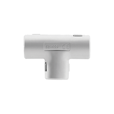 [DX-40-225] Unión en T para tubería rígida, recomendado para cable eléctrico, PVC Auto-extinguible, de 25 mm