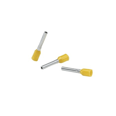 [FSD76-6-D] Ferrule Aislado PAN-TERM para Cable 18 AWG, Largo 12mm, DIN Color Amarillo. Paquete 500 Piezas