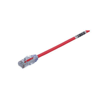 Cable de Parcheo UTP Cat6A, CM/LSZH, Diámetro Reducido (28AWG), Color Rojo, 20 cm (7.87 Pulgadas).