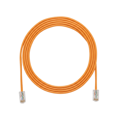 Cable de Parcheo UTP Cat6A, CM/LSZH, Diámetro Reducido (28AWG), Color Naranja, 6.1 Metros (20 Pies)