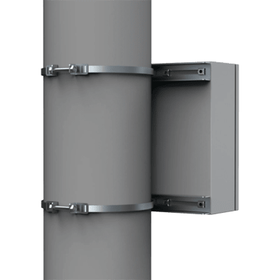 Kit de Fijación para Postes / Enclosure Pole Fixation / Acero Galvanizado / Carga Máxima 900 N / Diámetro Poste 80-250 mm (3.15-9.84 in) / 2 Perfiles + Accesorios / Largo 496 mm