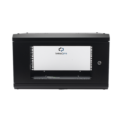 [SR1906LH3GA] Gabinete de Pared con Puerta de Cristal Templado, 455mm de Profundidad, 6U Rack de 19, Acero Reforzado