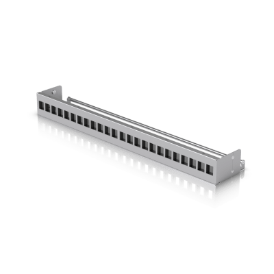 [UACC-RACK-PANEL-PATCH-BLANK-24] UACC Rack Patch Panel Blank 24 Puertos - Panel Patch Keystone 1U con Barra de Gestión de Cables y Estética Uniforme