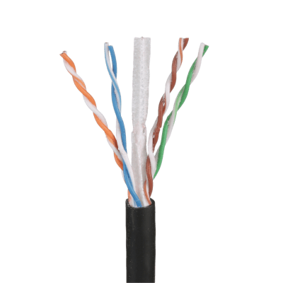 [PUO6C2204BL-CEG] Bobina de Cable UTP de 4 Pares OSP (Planta Externa), Cat6 de Rango Extendido, 22 AWG, Color Negro, 305 Metros (1000 Pies).
