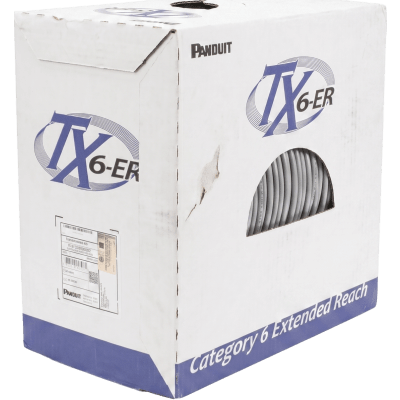 Bobina de Cable UTP de 4 Pares, Cat6 de Rango Extendido, 22 AWG, CMR (Riser), Color Gris, 305 m