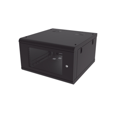 [SR-1906-GN2G] Gabinete de Pared con Puerta de Cristal Templado, 635 mm de Profundidad, 6U Rack de 19 in, Acero Reforzado