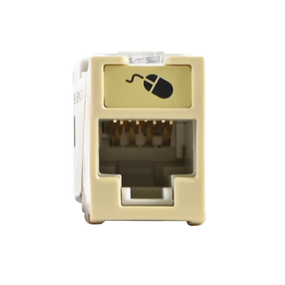 [U6-H20NS] Jack Ultramax Cat6, UTP, Montaje Híbrido en Placa de Pared (Plano y Angulado), Color Marfil, Punch Down