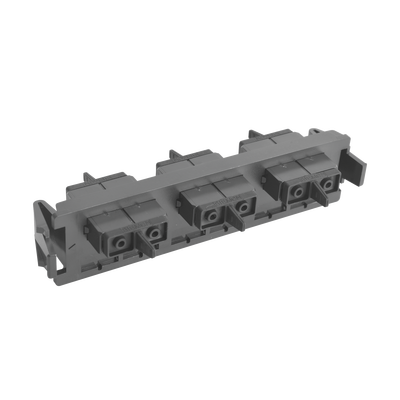 [RIC-F-SC6-01] Placa Acopladora de Fibra Óptica Quick-Pack, Con 3 Conectores SC Duplex (6 Fibras), Negro