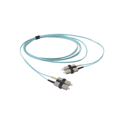 [FJ2-SCSC5L-03AQ] Jumper de Fibra Óptica Multimodo 50/125 OM3 XGLO, SC-SC Duplex, OFNR, Color Aqua, 3 Metros (9.84 Pies)