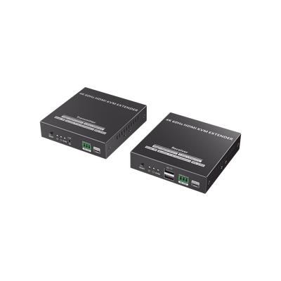 [TT582KVM] Kit Extensor KVM (HDMI y USB) hasta 120 metros | Transmite el Video y Controla tu DVR vía USB a distancia | Soporta resolución 4K @60Hz | Cat 6, 6a y 7 | Salida Loop en el Tx para visualización local