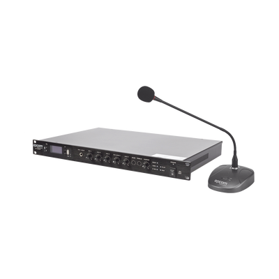 [SF120DTB/MIC] KIT de Amplificador de 120W Modelo SF120DTB | más Micrófono de Escritorio Modelo SF621A