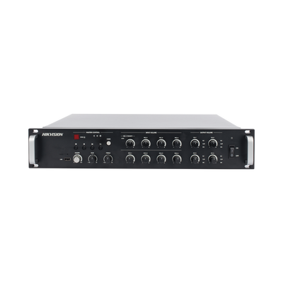 [DS-QAZ1A1000G1-VB4] Amplificador de Red | 4 Zonas de 250W | 100V/70v | Calendarización de eventos | Biblioteca de Materiales de Audio | Entrada de Alarma | Hik-Connect /Hikcentral profesional