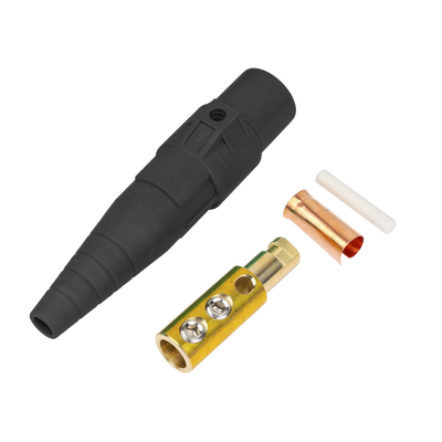 [EP-CAMLOCK-400A-M-BLACK] Conector Camlock Macho / 400 Amperes / AC 600V / Sección Cable 50-95 mm² / Abrazadera Compresión / Plástico Ingeniería / Varios Colores