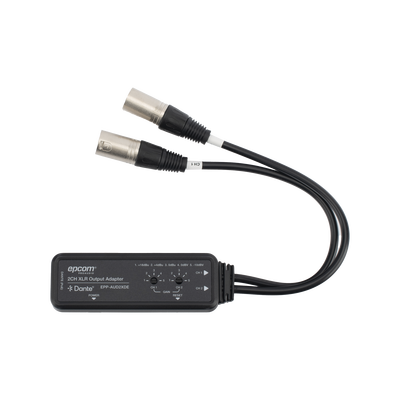 [EPP-AUD2XDE] Extensor de Audio Dante® 2CH XLR Output Adapter | Entrada Digital Dante® | Salida XLR Balanceada/No Balanceada | Latencia Configurable 1-5ms | HDMI 1.4 | HDCP 1.4 | PoE IEEE802.3af | USB-C | Transmisión 100m