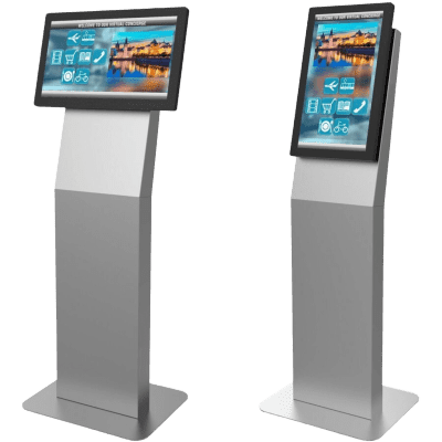 [KIP522-S] Montaje tipo Kiosko Para Pantallas Indoor Peerless-AV / Orientación Paisaje o Retrato / Base Plana Rectangular / Puertas Traseras con Seguridad / Gestión Interna de Cables / Compatible con Pantallas 15-22-32 / VESA 200x200