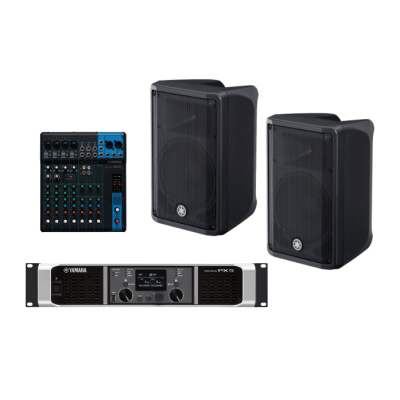 Kit Refuerzo Sonoro y Mixer | Incluye 2 Bocinas CBR10 | Amplificador PX5 | Mezclador MG10 | Ideal para PA