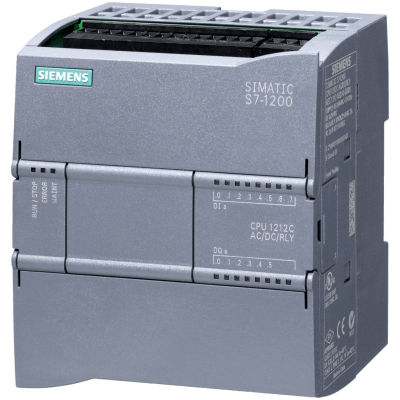 Controlador Programable PLC / CPU 1212C AC/DC/Relé / 8 DI 24V DC / 6 DO Relay 2A / 2 AI 0-10V / PROFINET / 100 KB Memoria