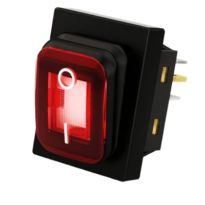 [APB-03121-R] Interruptor tipo Switch con Led Color Rojo / IP65 / Diseño Industrial / NO, COM, NC / Terminales tipo F1