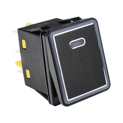 [APB-08221-R] Interruptor tipo Switch con Led Color Rojo / IP65 / Diseño Industrial con panel de Aluminio / NO, COM, NC / Terminales tipo F1