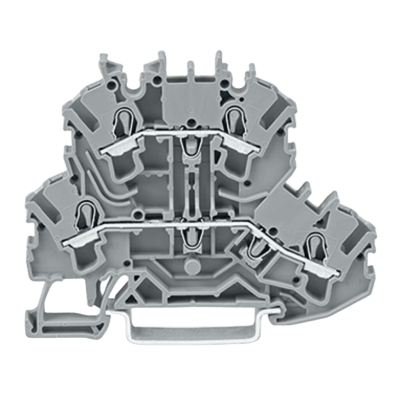 Borna de Doble Piso / Push-in CAGE CLAMP® / 2.5 mm² / 24 A / 500 V / Aplicaciones Ex e II / Carril DIN / Gris