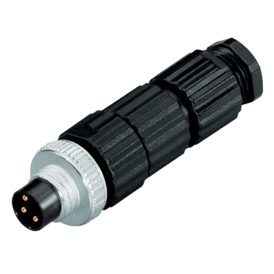 Conector Macho M8 Axial / 3 Polos / Tecnología IDC / IP67 / 0.14-0.34 mm² / 43.5 mm (1.71 in)