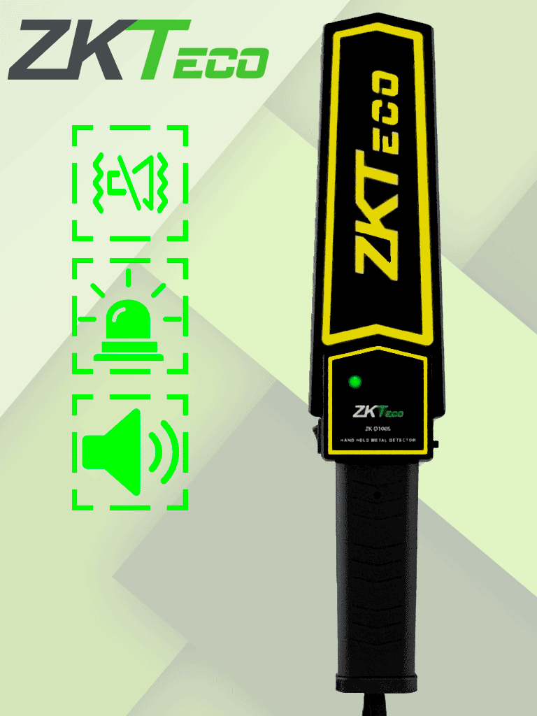 [ZK-D100S] ZKTECO D100S - Detector portátil con batería de litio, alarma configurable y 75 decibeles de intensidad. Ideal para seguridad, fábricas y educación.