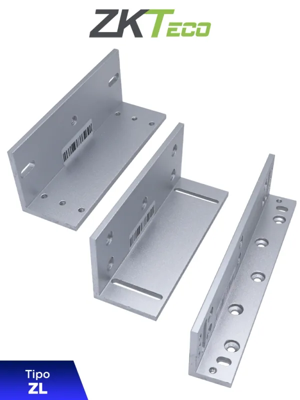 [LMB-180ZL] ZKTECO LMB120ZL - Soporte de Montaje para Diversos Tipos de Puertas, Tipo ZL, Aluminio Anodizado, Compatible con Cerradura Magnética LM120