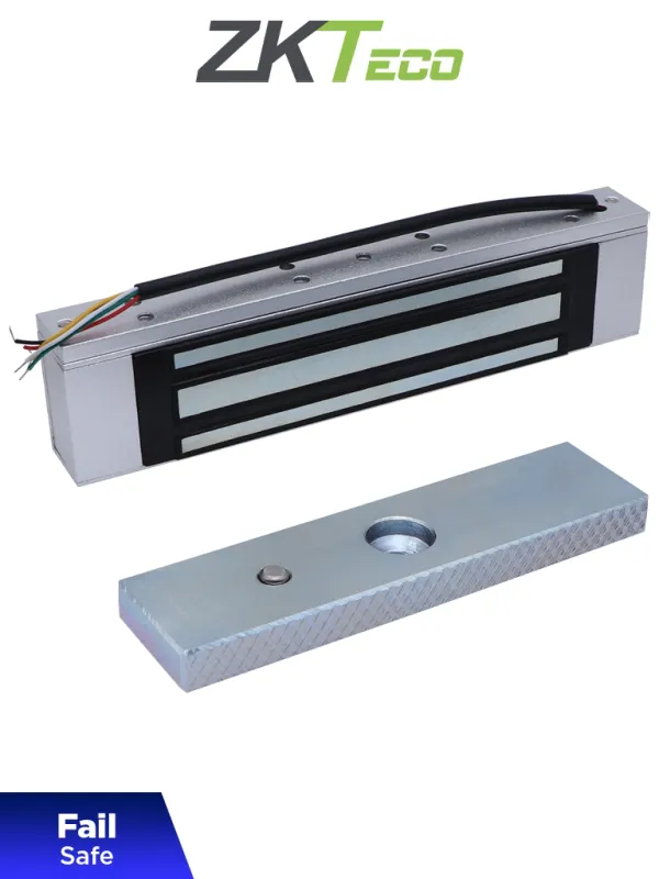 [LM-1805] ZKTECO LM120 - Cerradura Magnética para Uso Interior, Fuerza de Sujeción 120kg, 12/24 VCC, Fail Safe, Compatible con Puertas de Madera, Vidrio y Metálicas