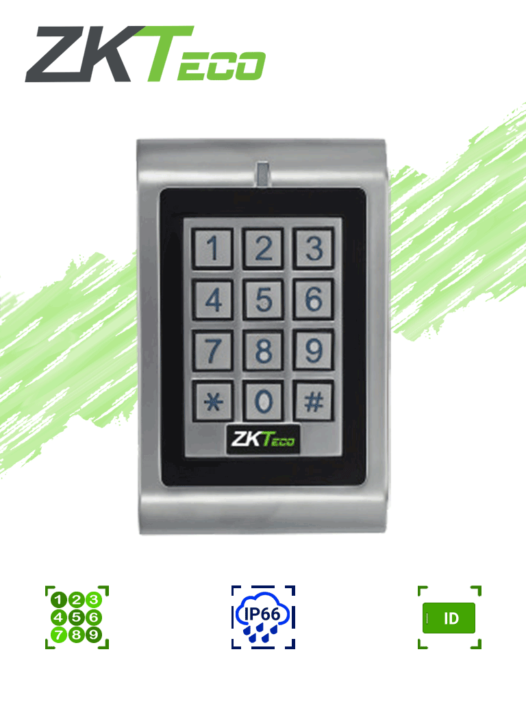 [MK-H ID] ZKTECO MKHID - Teclado Independiente para Control de Acceso / Interior o Exterior / 1000 Contraseñas o Tarjetas ID (125Khz)