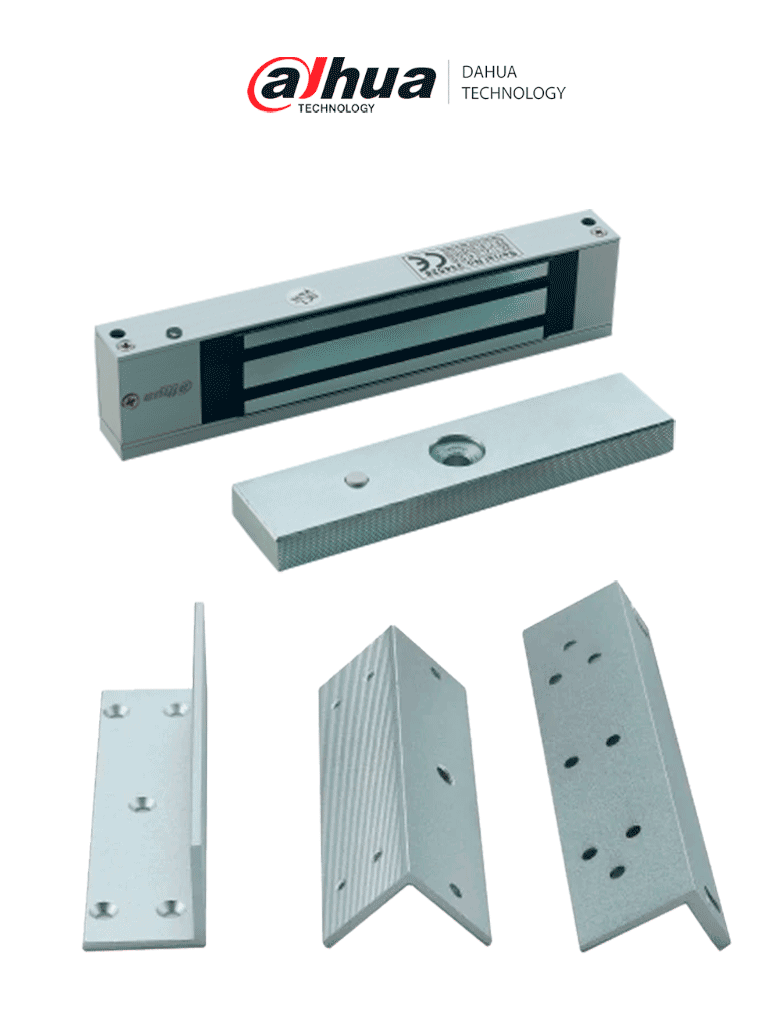 [ASF280AV1+ASF280ZLV1] DAHUA PAQASF280Z- Kit Chapa Magnética Dahua ASF280A-V1 con Soporte ZL ASF280ZL-V1 | 280 Kg (600 Lb) para Control de Acceso