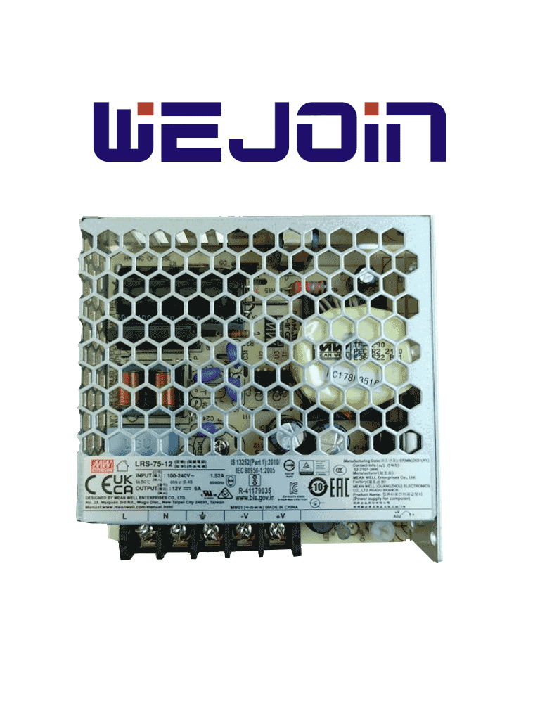 [LRS-75-12] WEJOIN WJTSPWRSPPLY - Fuente de Poder para Torniquetes Peatonales Wejoin